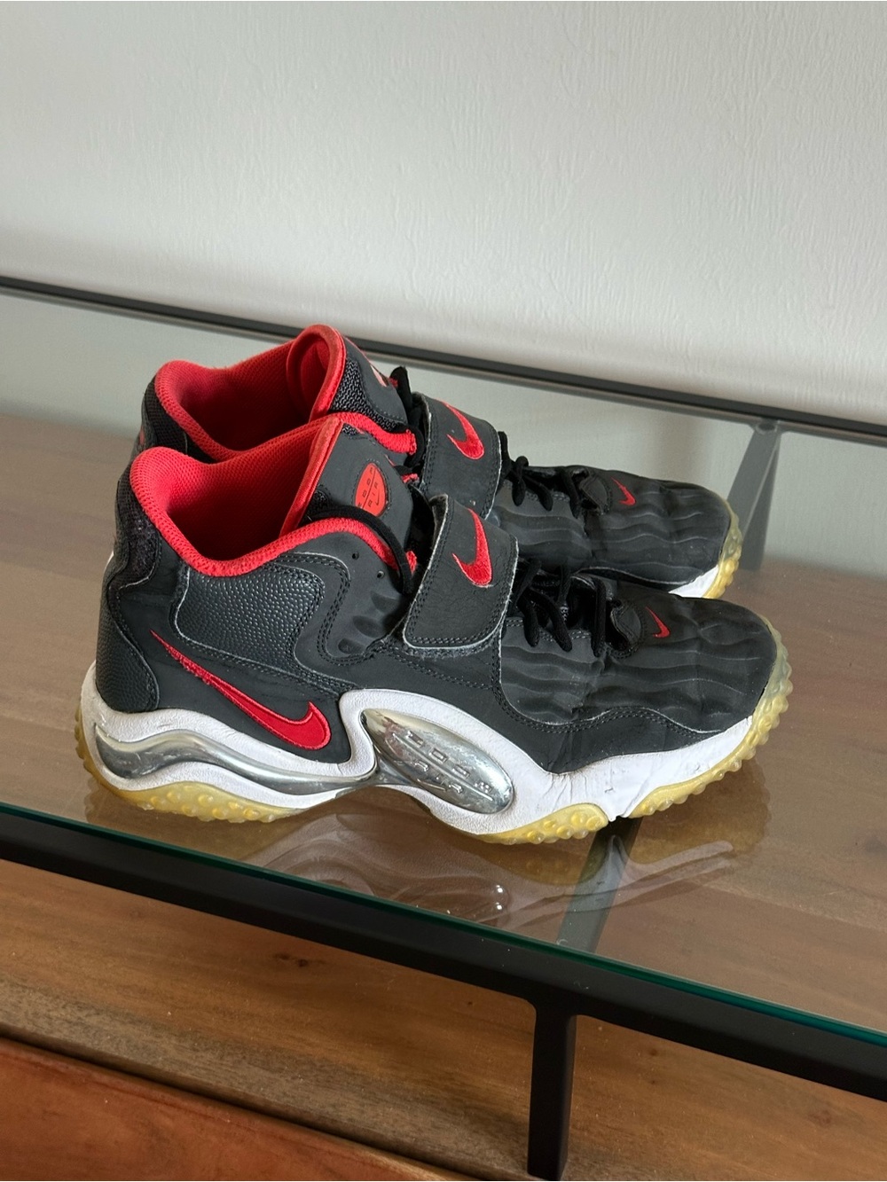 Nike Air Zoom Turf Jet '97 sneakers in the black, red, and white size 12